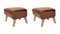 Brown Leather and Natural Oak My Own Chair Footstools from by Lassen, Set of 2 2