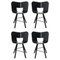 Black Open Pore Seat Tria Wood 4 Legs Chair by Colé Italia, Set of 4 1