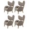 Beige Raf Simons Vidar 3 Natural Oak My Own Lounge Chairs from by Lassen, Set of 4, Image 1