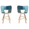 Denim Tria Wood 4 Legs Chair by Colé Italia, Set of 2 1