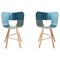 Denim Tria Wood 4 Legs Chair by Colé Italia, Set of 2, Image 1