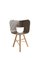 Silla Tria Seat a rayas de madera en negro y marfil con tres patas de Colé Italia. Juego de 2, Imagen 2