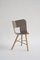 Gestreifter Sitz aus elfenbeinfarbenem und schwarzem Tria Holz mit 3 Beinen von Colé Italia, 2er Set 5
