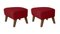Red Smoked Oak Raf Simons Vidar 3 My Own Chair Footstool from by Lassen, Set of 2 2