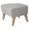 Light Grey and Natural Oak Raf Simons Vidar 3 My Own Chair Footstool from by Lassen 1