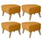 Orange Natural Oak Raf Simons Vidar 3 My Own Chair Footstool from by Lassen, Set of 4 1
