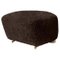 Espresso Natural Oak Sheepskin the Tired Man Footstool from by Lassen, Image 1