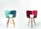 Red Tria Wood 3 Legs Chair by Colé Italia, Set of 4 5