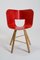 Red Tria Wood 3 Legs Chair by Colé Italia, Set of 4, Image 3