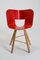 Roter Tria Holz Stuhl mit 3 Beinen von Colé Italia, 4er Set 3