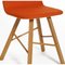 Orange Fabric & Oak Tria Simple Chair Upholstered Dining Chairs by Colé Italia, Set of 2 3