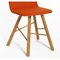 Orange Fabric & Oak Tria Simple Chair Upholstered Dining Chairs by Colé Italia, Set of 2, Image 5