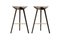 Brown Oak and Brass Bar Stools from by Lassen, Set of 2 2