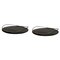 Black Ash Wood Touché Bois Trays with Small Handle by Mason Editions, Set of 2 1