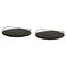 Black Ash Wood Touché Bois Trays with Small Handle by Mason Editions, Set of 2, Image 1