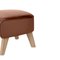 Brown Leather and Natural Oak My Own Chair Footstool from by Lassen 4
