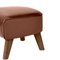 Reposapiés My Own Chair de cuero marrón y roble ahumado de Lassen. Juego de 4, Imagen 5