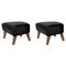 Black Leather and Smoked Oak My Own Chair Footstools from by Lassen, Set of 2 1
