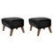 Black Leather and Smoked Oak My Own Chair Footstools from by Lassen, Set of 2, Image 1