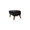Black Leather and Smoked Oak My Own Chair Footstools from by Lassen, Set of 2 3