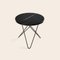 Mini Black Marquina Marble and Black Steel O Table by Ox Denmarq 2