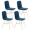 Blu Tria Gold Upholstered Dining Chairs by Colé Italia, Set of 4 1