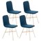 Chaises de Salle à Manger Blu Tria Dorées par Colé Italia, Set de 4 1