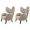 Dark Beige Sahco Zero Smoked Oak My Own Chair Lounge Chairs from by Lassen, Set of 2, Image 1