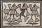 North African Camposition, Original Drawing on Fabric, Mid-20th-Century 1