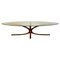 Mid-Century Modern Oval Coffee Table, Glass and Bronze by Michel Mangematin 1