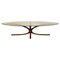 Mid-Century Modern Oval Coffee Table, Glass and Bronze by Michel Mangematin, Image 1