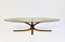 Mid-Century Modern Oval Coffee Table, Glass and Bronze by Michel Mangematin 2