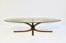 Ovaler Mid-Century Modern Couchtisch aus Glas & Bronze von Michel Mangematin 2