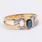 18 Karat Gold Diamant und Saphir Ring, 80er Jahre 2