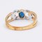 18 Karat Gold Diamant und Saphir Ring, 80er Jahre 4