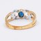 18k Gold Diamond and Sapphire Ring, 80s, Image 4