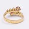 18k Yellow Gold Ring with Diamonds 0.20ctw and Pear Cut Rubies, 1970s, Image 4