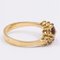 18k Yellow Gold Ring with Diamonds 0.20ctw and Pear Cut Rubies, 1970s, Image 3