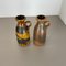 Mehrfarbige Fat Lava Vasen aus Keramik von Scheurich, 1970er, 2er Set 4