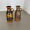 Mehrfarbige Fat Lava Vasen aus Keramik von Scheurich, 1970er, 2er Set 3