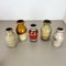 Vintage German Pottery Fat Lava Vases from Scheurich, 1970s, Set of 5 3