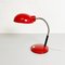 Lámpara de mesa italiana Mid-Century moderna de metal rojo, años 60, Imagen 2