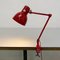 Lampada da tavolo Mid-Century moderna in metallo rosso con morsetto, Italia, anni '60, Immagine 10