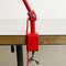Mid-Century Italian Modern Red Metal Table Lamp with Clamp, 1960s, Image 8