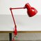 Mid-Century Italian Modern Red Metal Table Lamp with Clamp, 1960s, Image 4