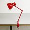 Moderne italienische Mid-Century Tischlampe aus rotem Metall mit Klemme, 1960er 2