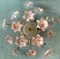 Italian Ceiling Lamp with Murano Glass Pink Flowers, 1970s 3