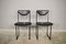 Lacquered Iron and Leather Chairs, 1970s, Set of 2, Image 3