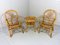 Chaises et Table en Rotin, 1960s, Set de 3 1