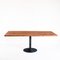 Solid Cypress Wood Table with Iron Base, Image 1